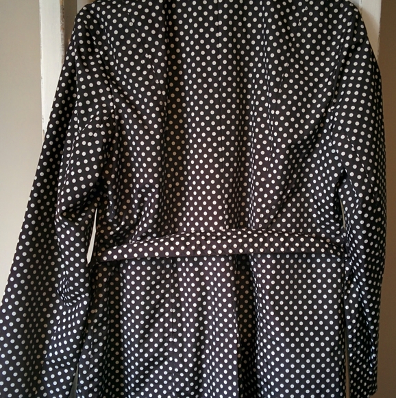 Style&Co. Black & White Polka-Dot Trenchcoat, Sz L - Picture 4 of 8